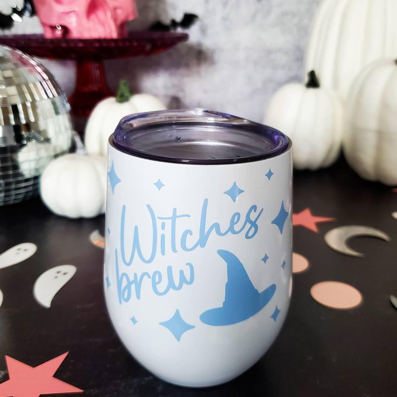 Witches Brew Pastel Halloween Wine Tumbler Drinkware La Vie Bien Witches Brew Pastel Halloween Wine Tumbler