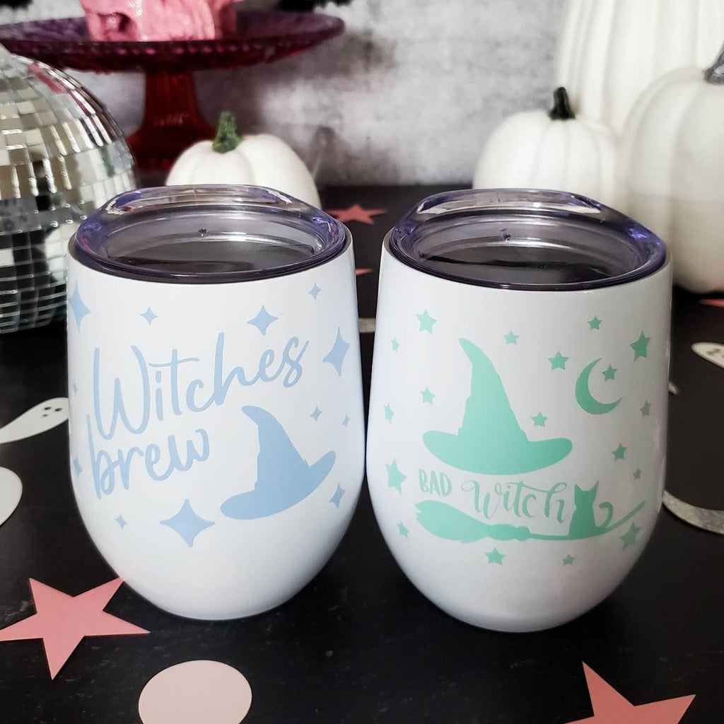 Witches Brew Pastel Halloween Wine Tumbler Drinkware La Vie Bien Witches Brew Pastel Halloween Wine Tumbler