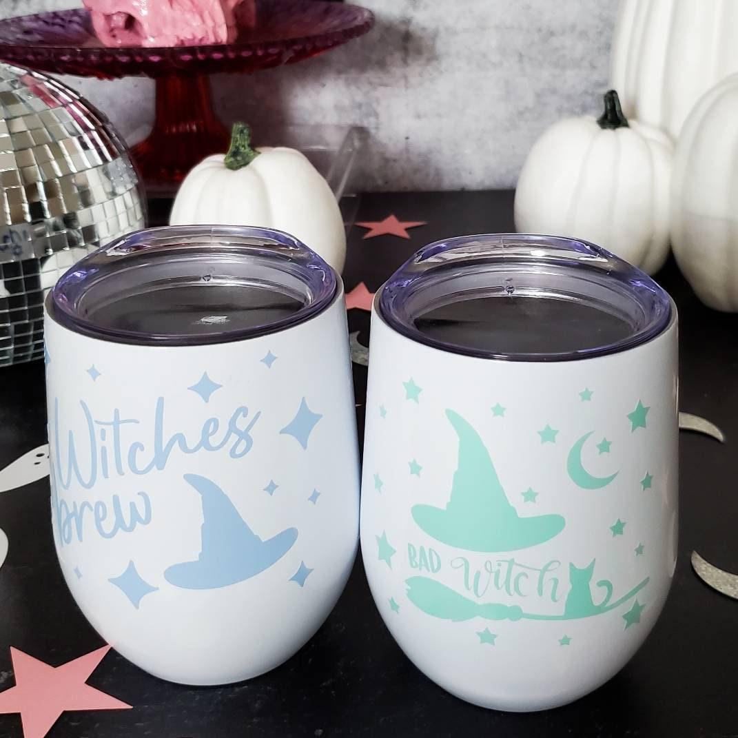 Witches Brew Pastel Halloween Wine Tumbler Drinkware La Vie Bien Witches Brew Pastel Halloween Wine Tumbler
