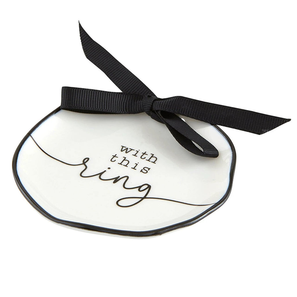 With This Ring Ceramic Ring Bearer Dish | Jewelry Tray Holder | Unique Wedding Ring Dish by The Bullish Store