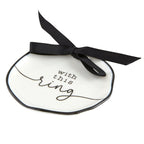 With This Ring Ceramic Ring Bearer Dish | Jewelry Tray Holder | Unique Wedding Ring Dish by The Bullish Store