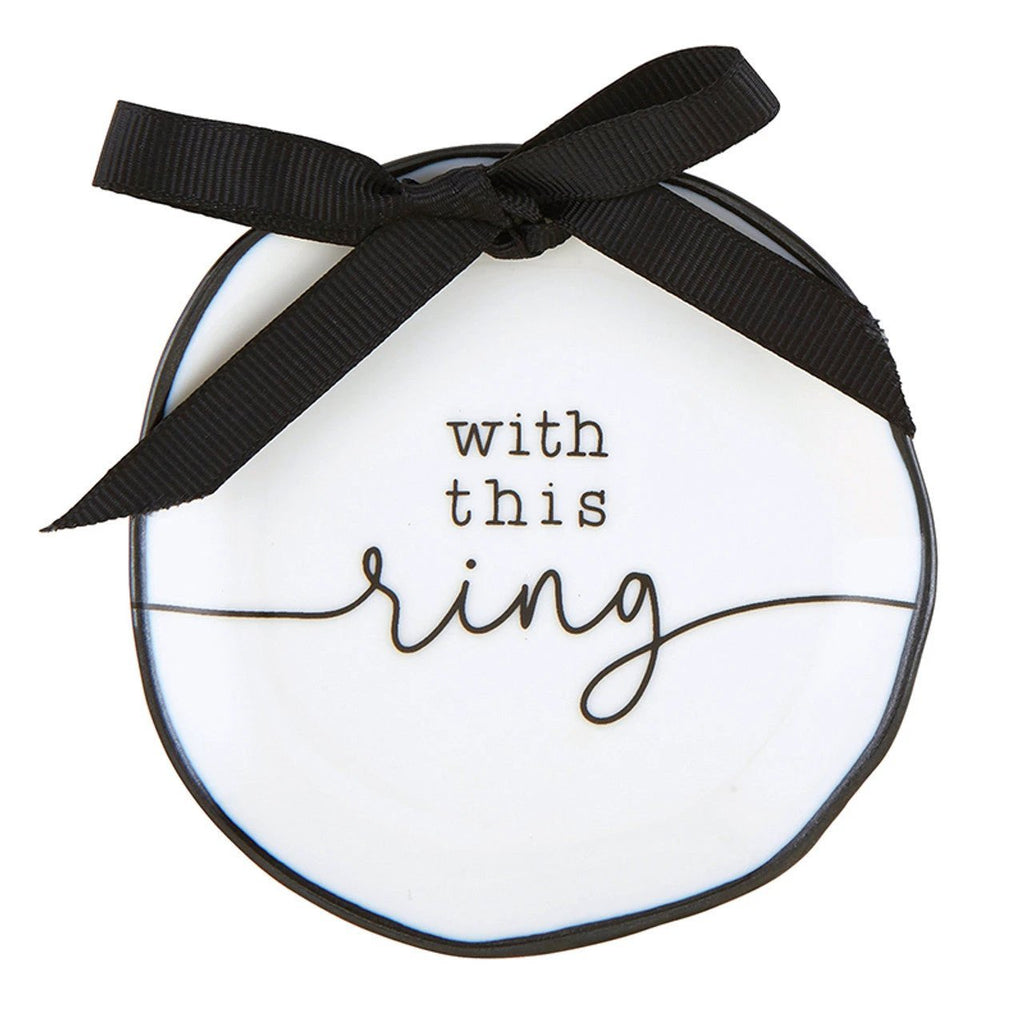 With This Ring Ceramic Ring Bearer Dish | Jewelry Tray Holder | Unique Wedding Ring Dish by The Bullish Store