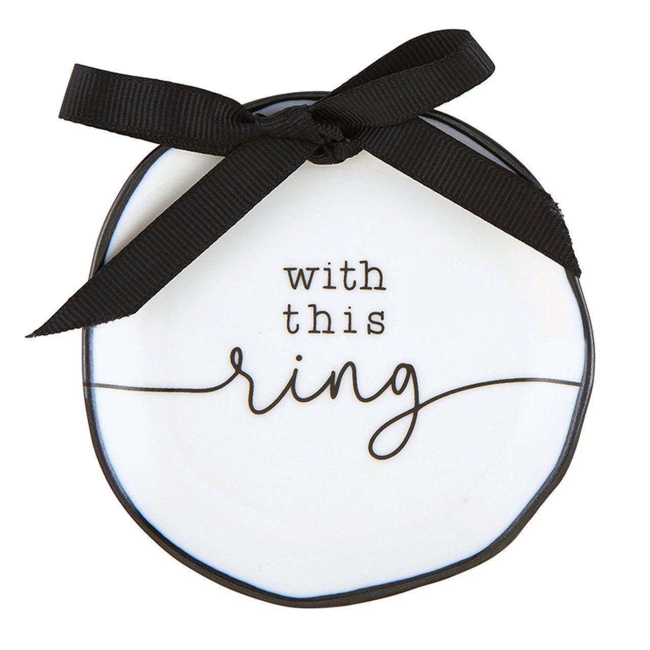 With This Ring Ceramic Ring Bearer Dish | Jewelry Tray Holder | Unique Wedding Ring Dish by The Bullish Store