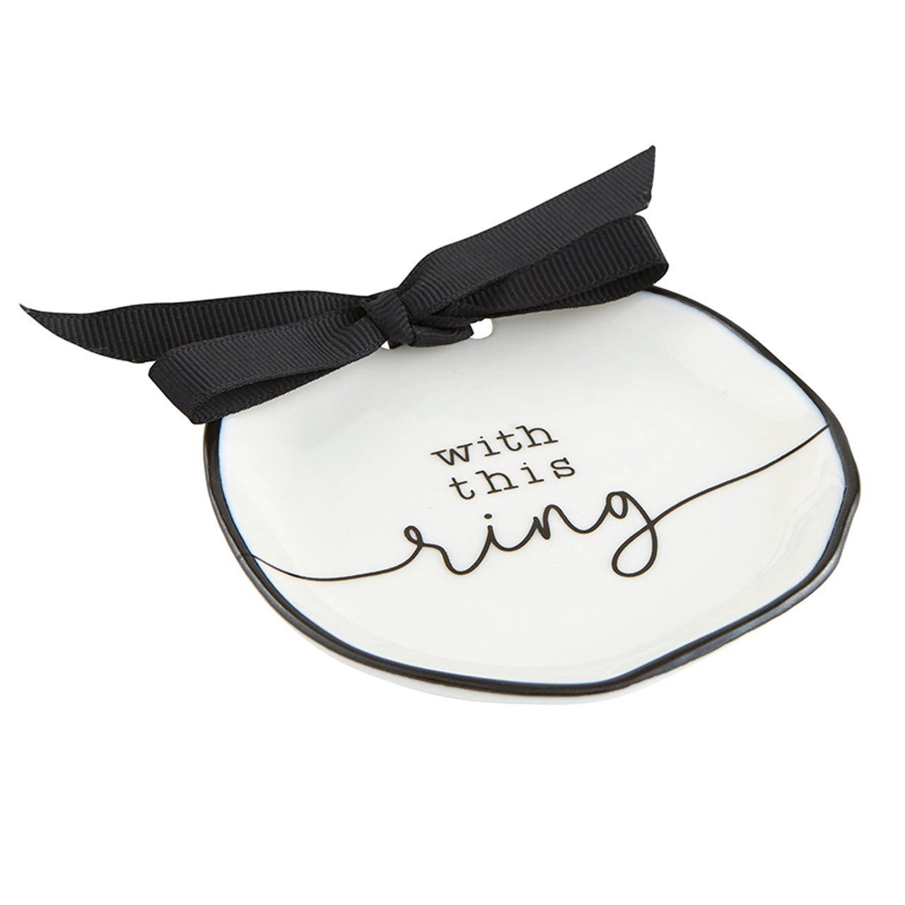 With This Ring Ceramic Ring Bearer Dish | Jewelry Tray Holder | Unique Wedding Ring Dish by The Bullish Store