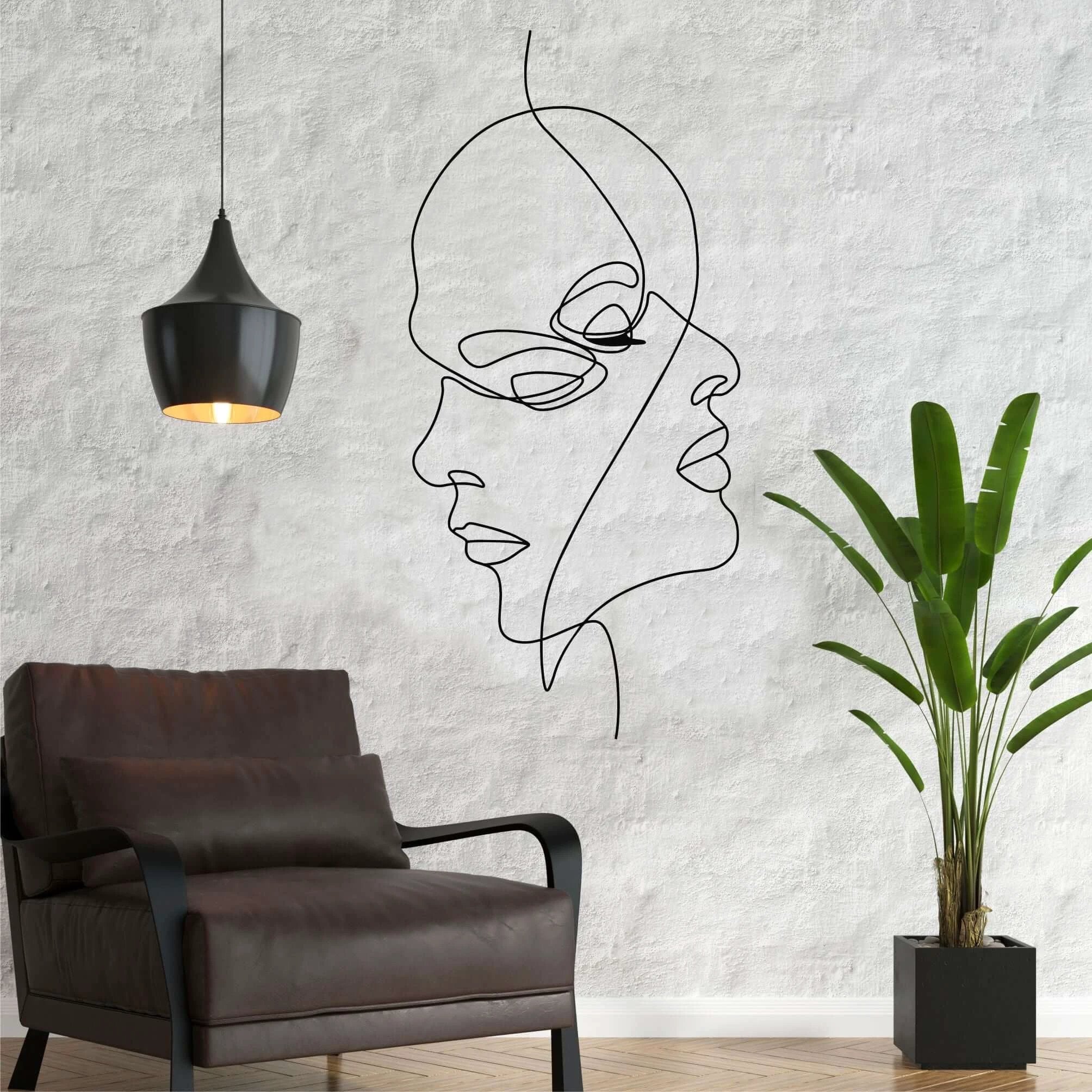 Woman and Man Face Abstract Metal Wall Art by Dekadron