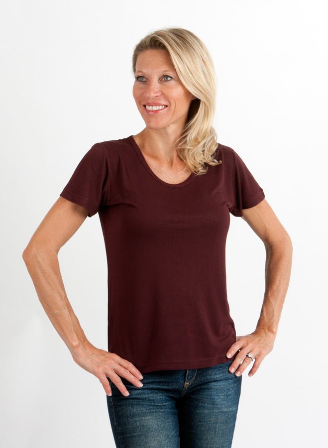 Women's 100% Bamboo Viscose Scoop Neck Short Sleeve T-Shirt women's tshirt La Vie Bien Women's 100% Bamboo Viscose Scoop Neck Short Sleeve T-Shirt