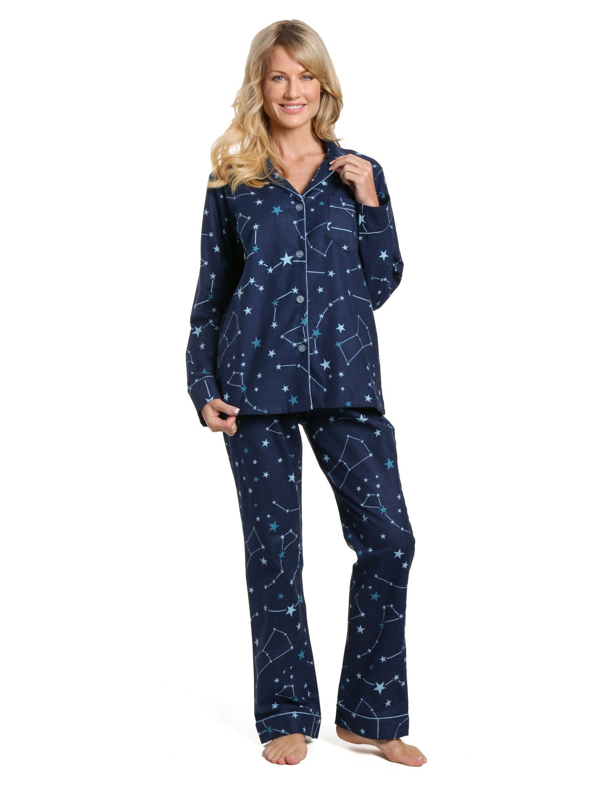 Women's 100% Cotton Flannel Pajama Sleepwear Set pajama-sets La Vie Bien Women's 100% Cotton Flannel Pajama Sleepwear Set