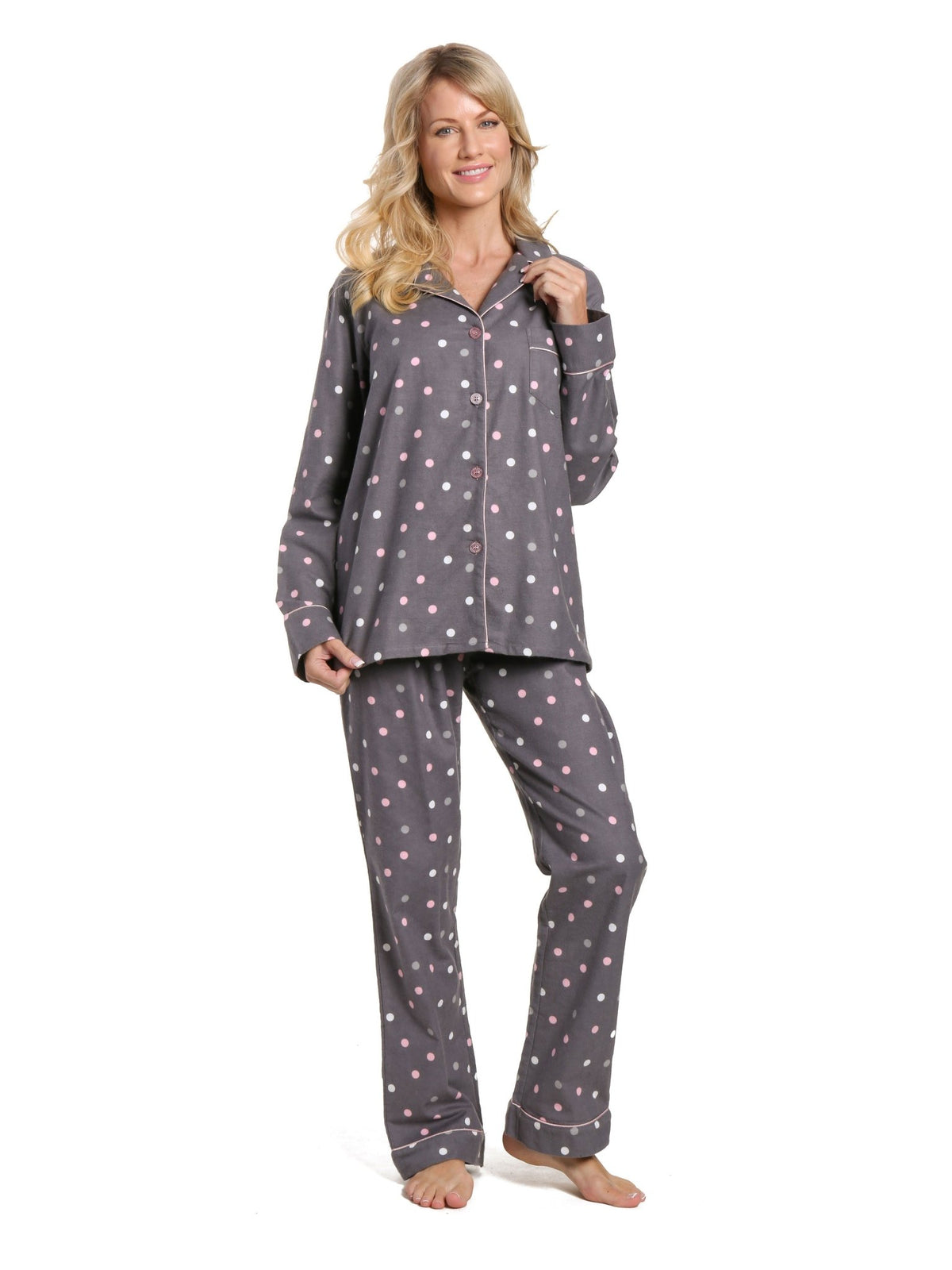 Women's 100% Cotton Flannel Pajama Sleepwear Set pajama-sets La Vie Bien Women's 100% Cotton Flannel Pajama Sleepwear Set