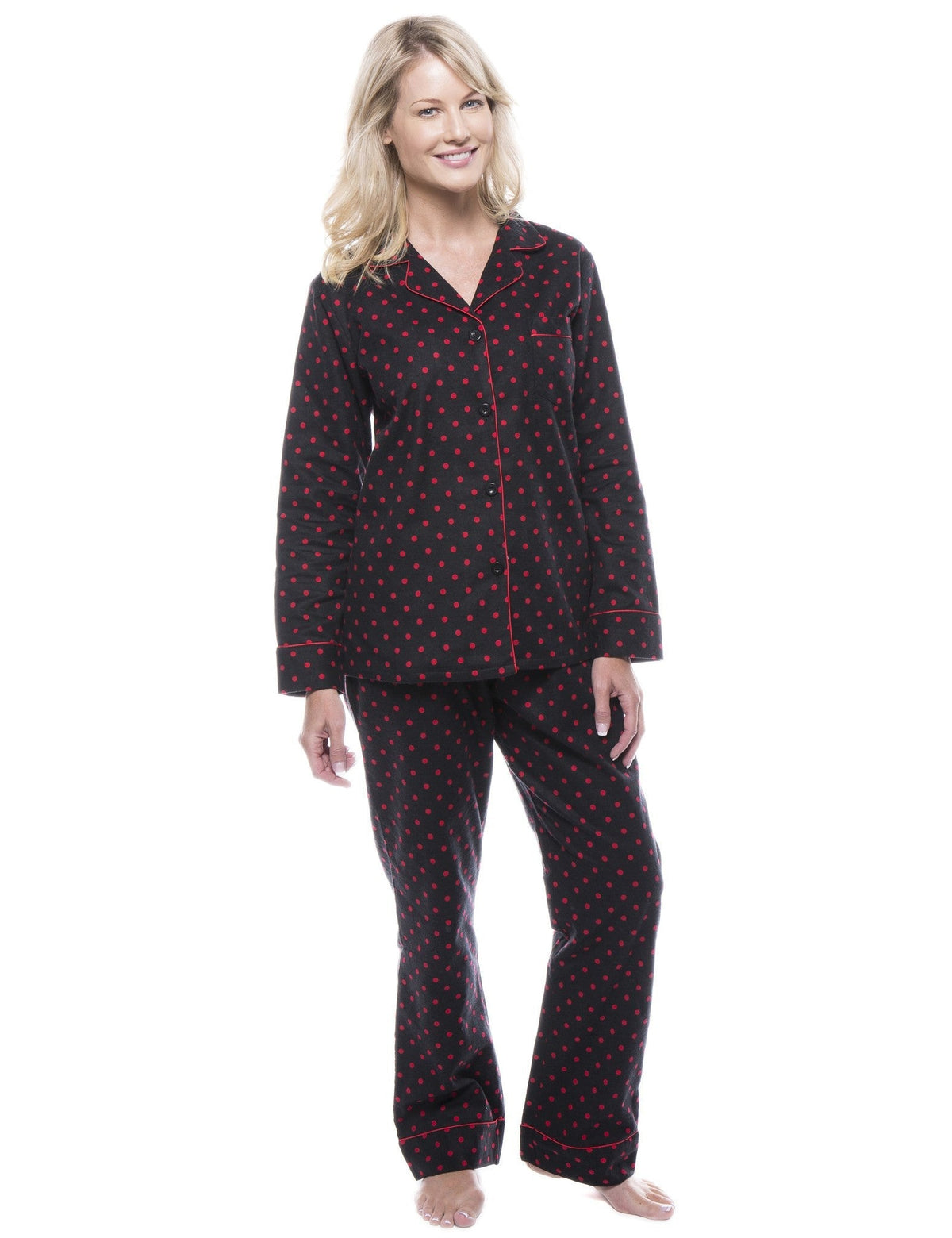 Women's 100% Cotton Flannel Pajama Sleepwear Set pajama-sets La Vie Bien Women's 100% Cotton Flannel Pajama Sleepwear Set