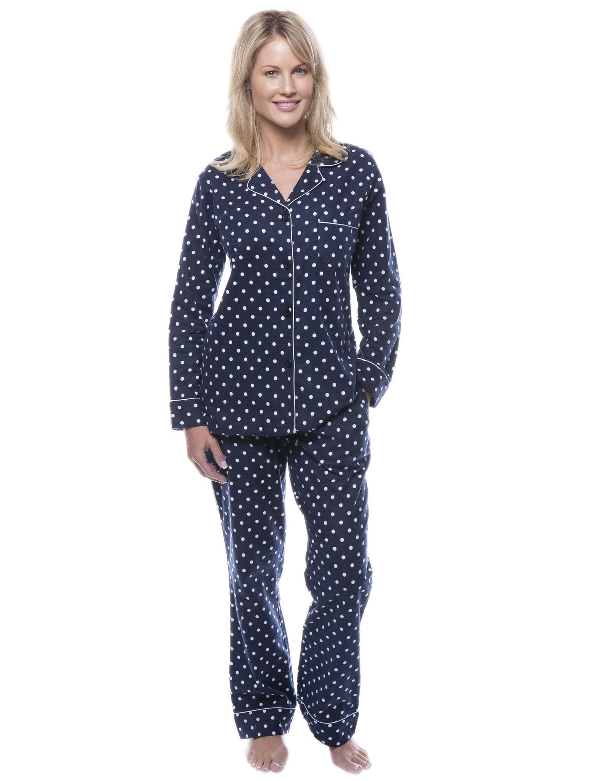 Women's 100% Cotton Flannel Pajama Sleepwear Set pajama-sets La Vie Bien Women's 100% Cotton Flannel Pajama Sleepwear Set
