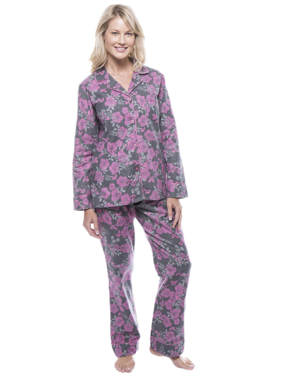 Women's 100% Cotton Flannel Pajama Sleepwear Set pajama-sets La Vie Bien Women's 100% Cotton Flannel Pajama Sleepwear Set