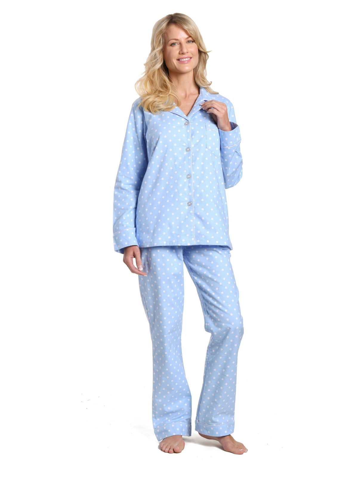 Women's 100% Cotton Flannel Pajama Sleepwear Set pajama-sets La Vie Bien Women's 100% Cotton Flannel Pajama Sleepwear Set