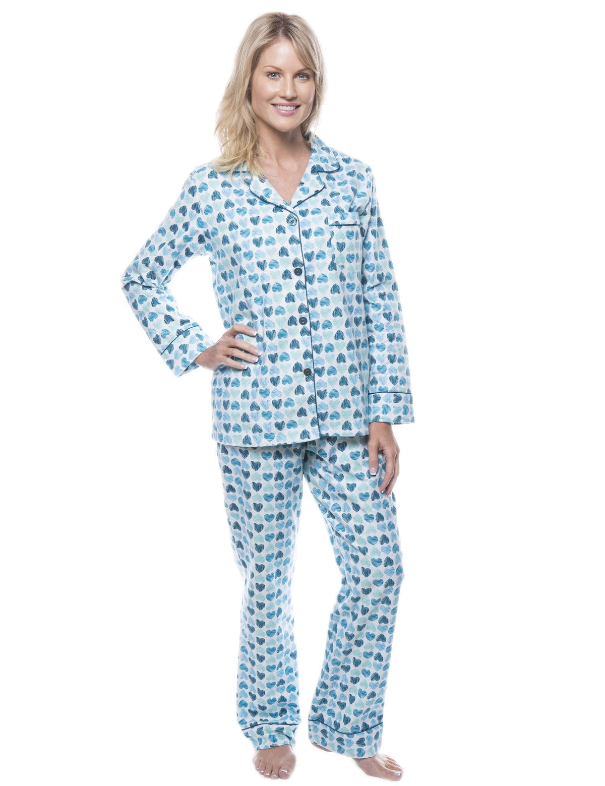 Women's 100% Cotton Flannel Pajama Sleepwear Set pajama-sets La Vie Bien Women's 100% Cotton Flannel Pajama Sleepwear Set