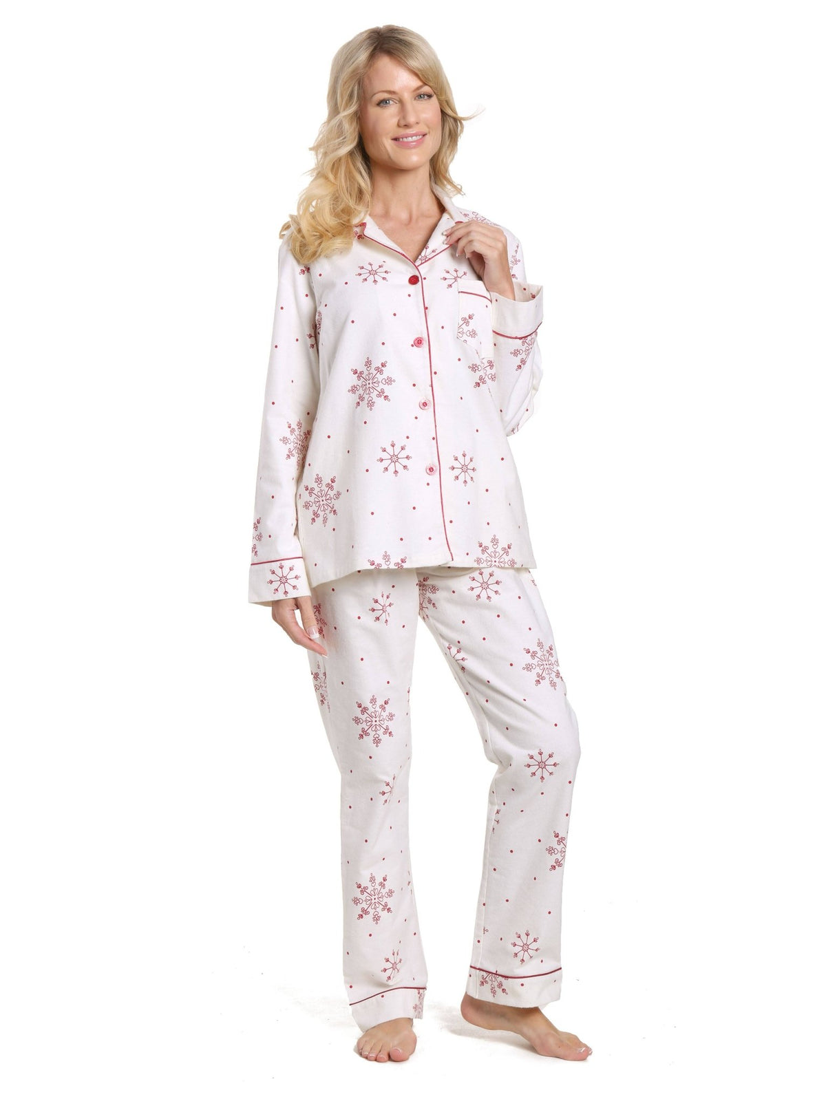 Women's 100% Cotton Flannel Pajama Sleepwear Set pajama-sets La Vie Bien Women's 100% Cotton Flannel Pajama Sleepwear Set