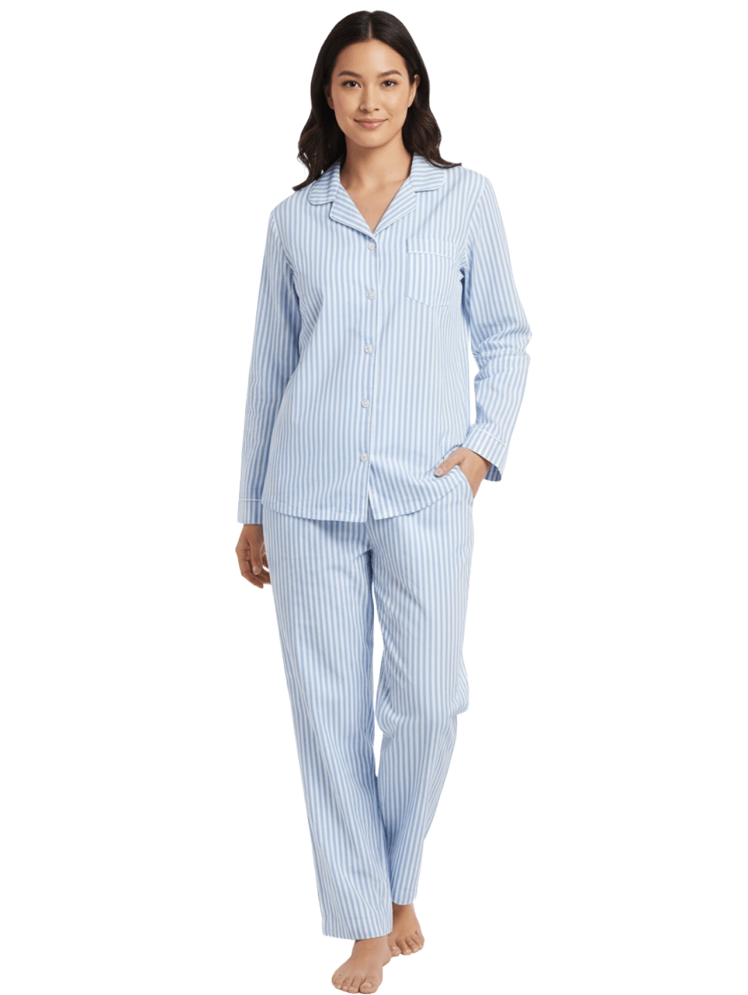 Womens 100% Cotton Poplin Pajama Set pajama-sets La Vie Bien Womens 100% Cotton Poplin Pajama Set