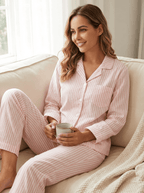 Womens 100% Cotton Poplin Pajama Set pajama-sets La Vie Bien Womens 100% Cotton Poplin Pajama Set