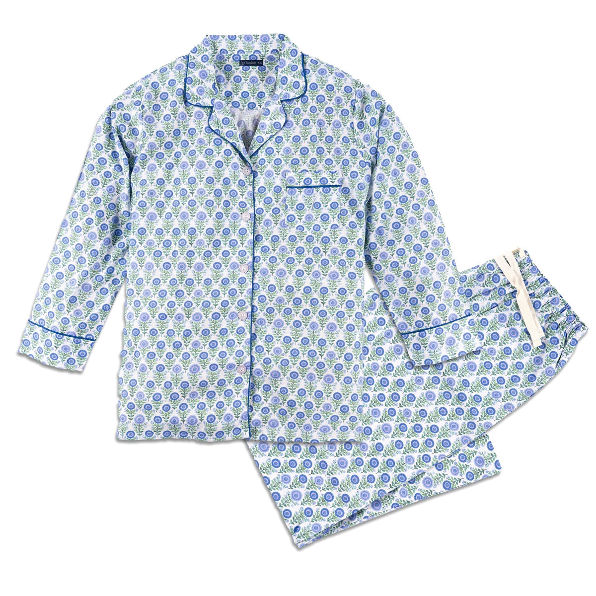 Womens 100% Cotton Poplin Pajama Set pajama-sets La Vie Bien Womens 100% Cotton Poplin Pajama Set