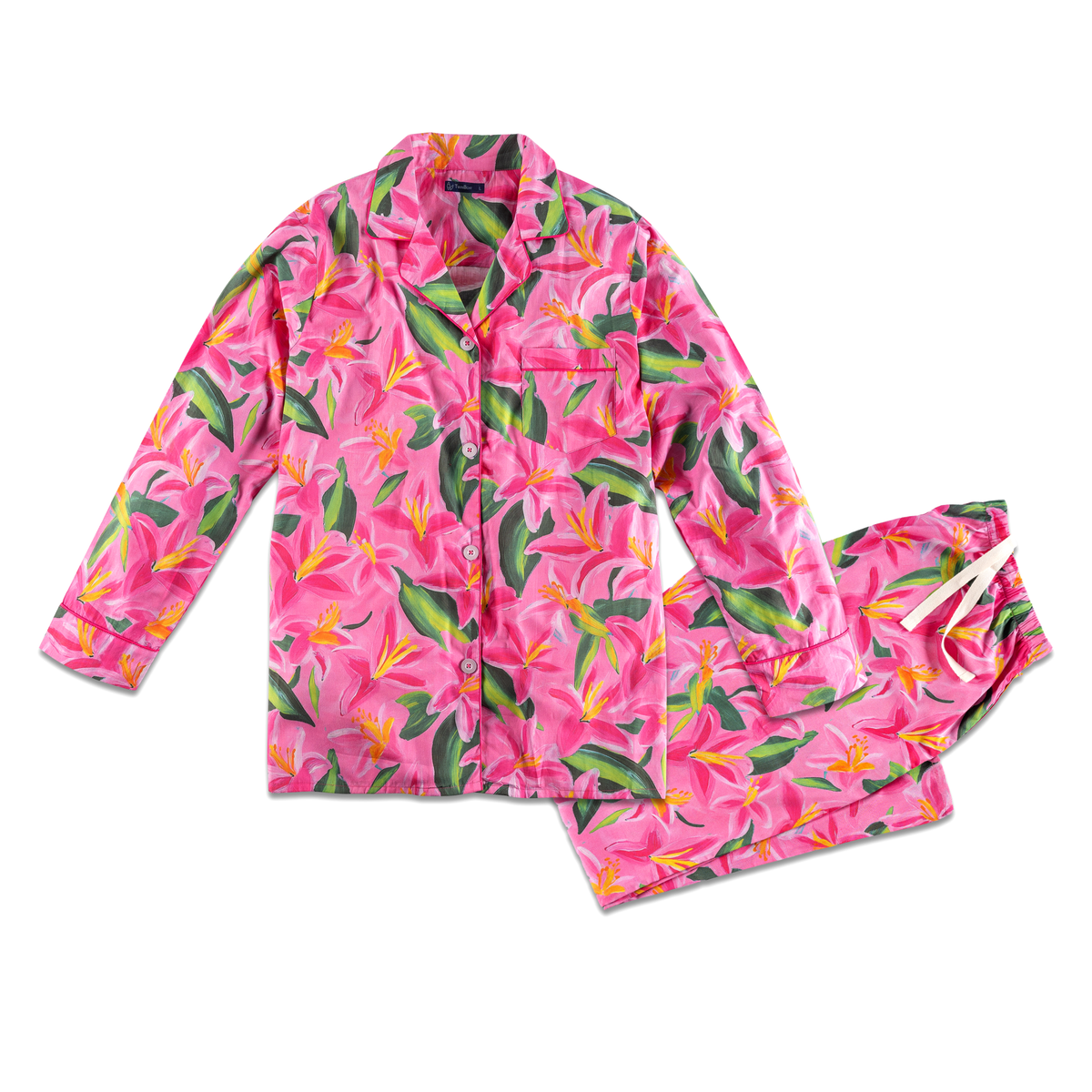 Womens 100% Cotton Poplin Pajama Set pajama-sets La Vie Bien Womens 100% Cotton Poplin Pajama Set