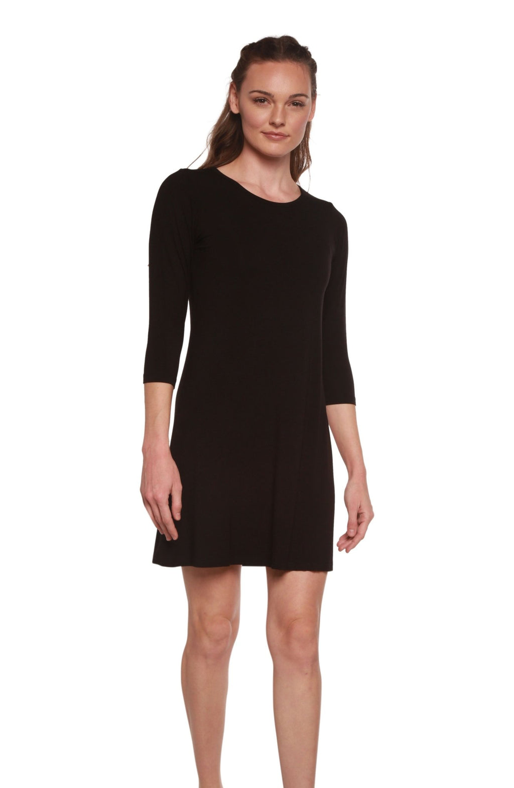Women's A - Line Bamboo Viscose Dress in Black womens dress La Vie Bien Women's A - Line Bamboo Viscose Dress in Black