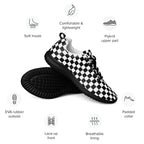 Women’s black and white checkered athletic shoes by La Vie Bien