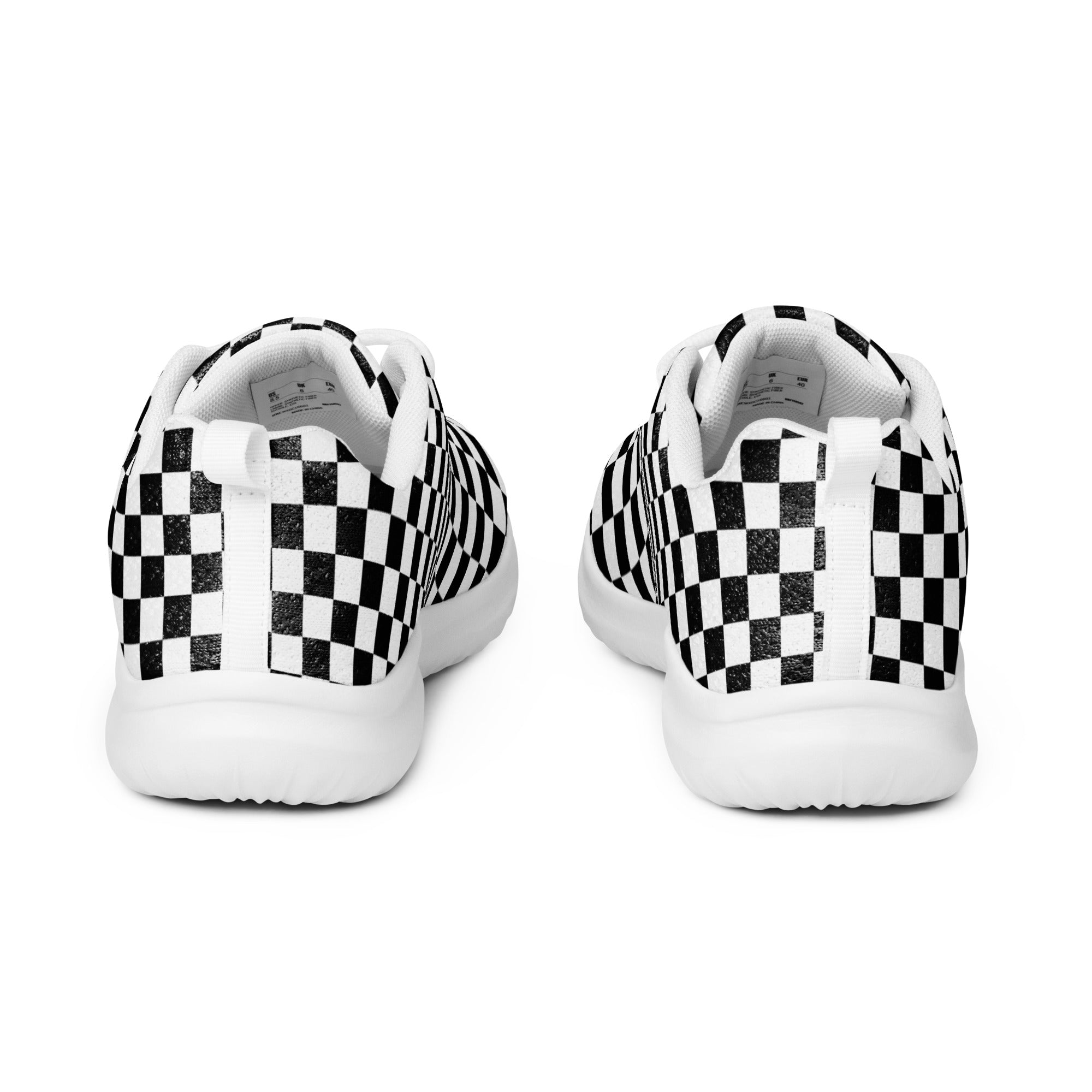 Women’s black and white checkered athletic shoes