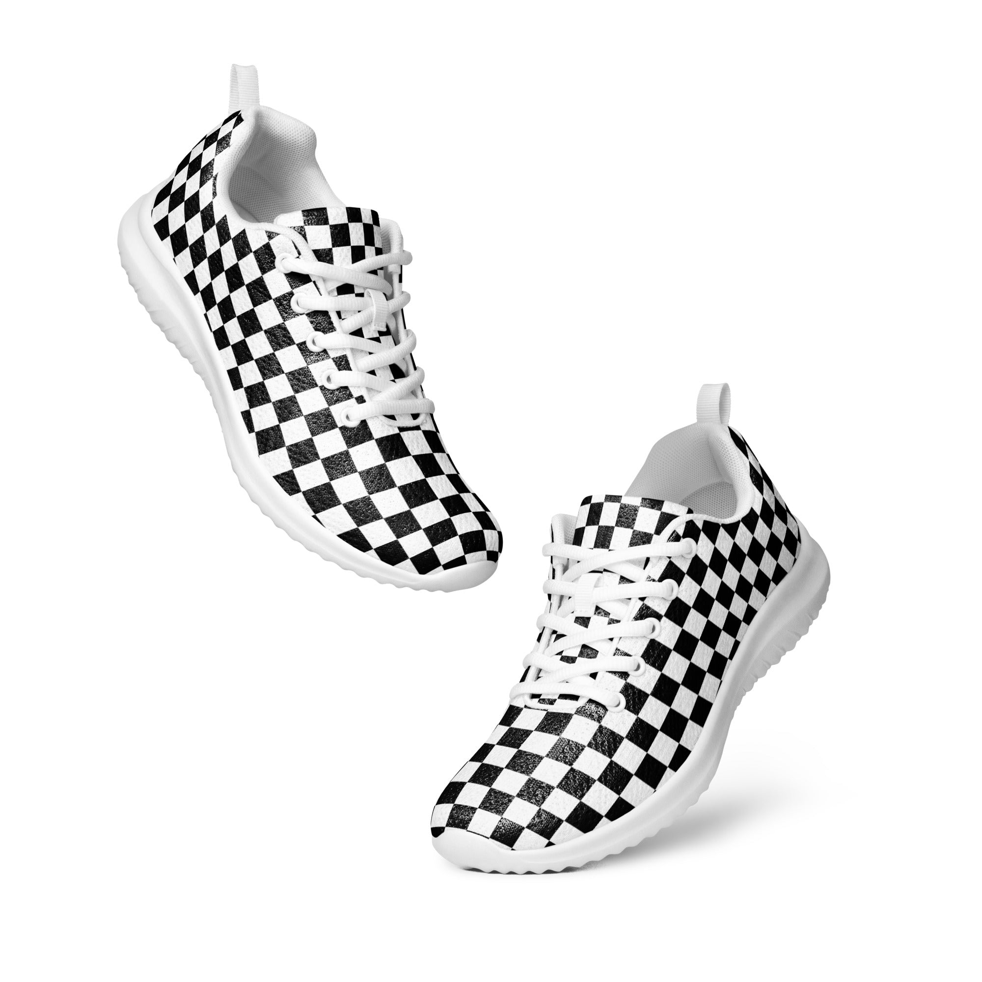 Women’s black and white checkered athletic shoes