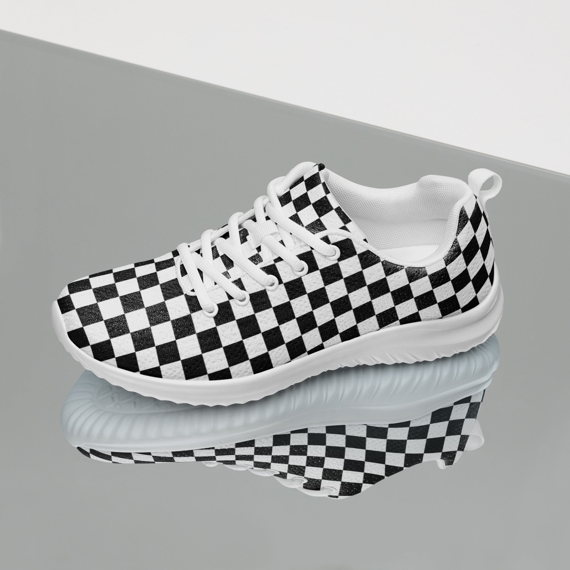 Women’s black and white checkered athletic shoes