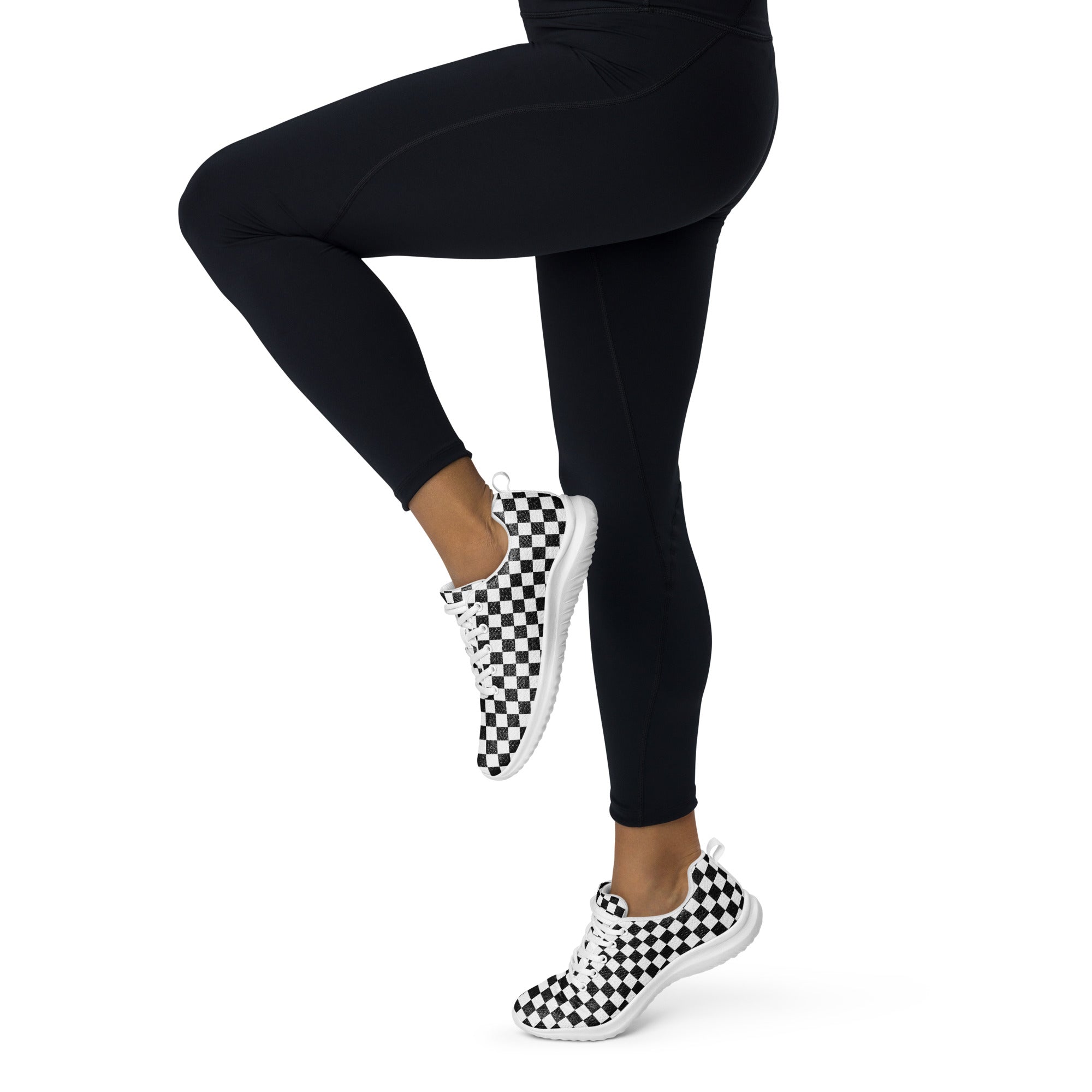Women’s black and white checkered athletic shoes