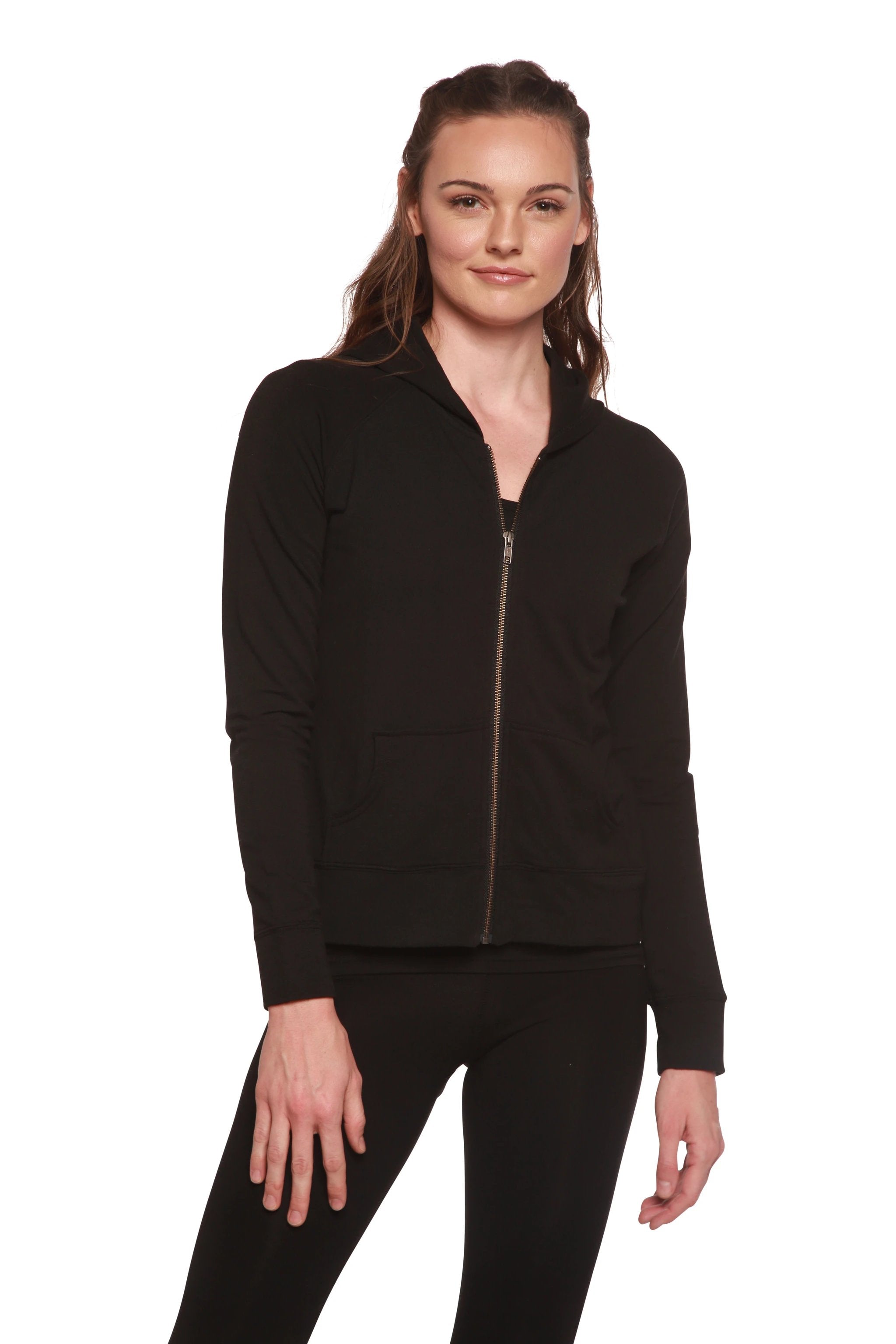 Women's Bamboo French Terry Zip Hooded Sweatshirt by Spun Bamboo