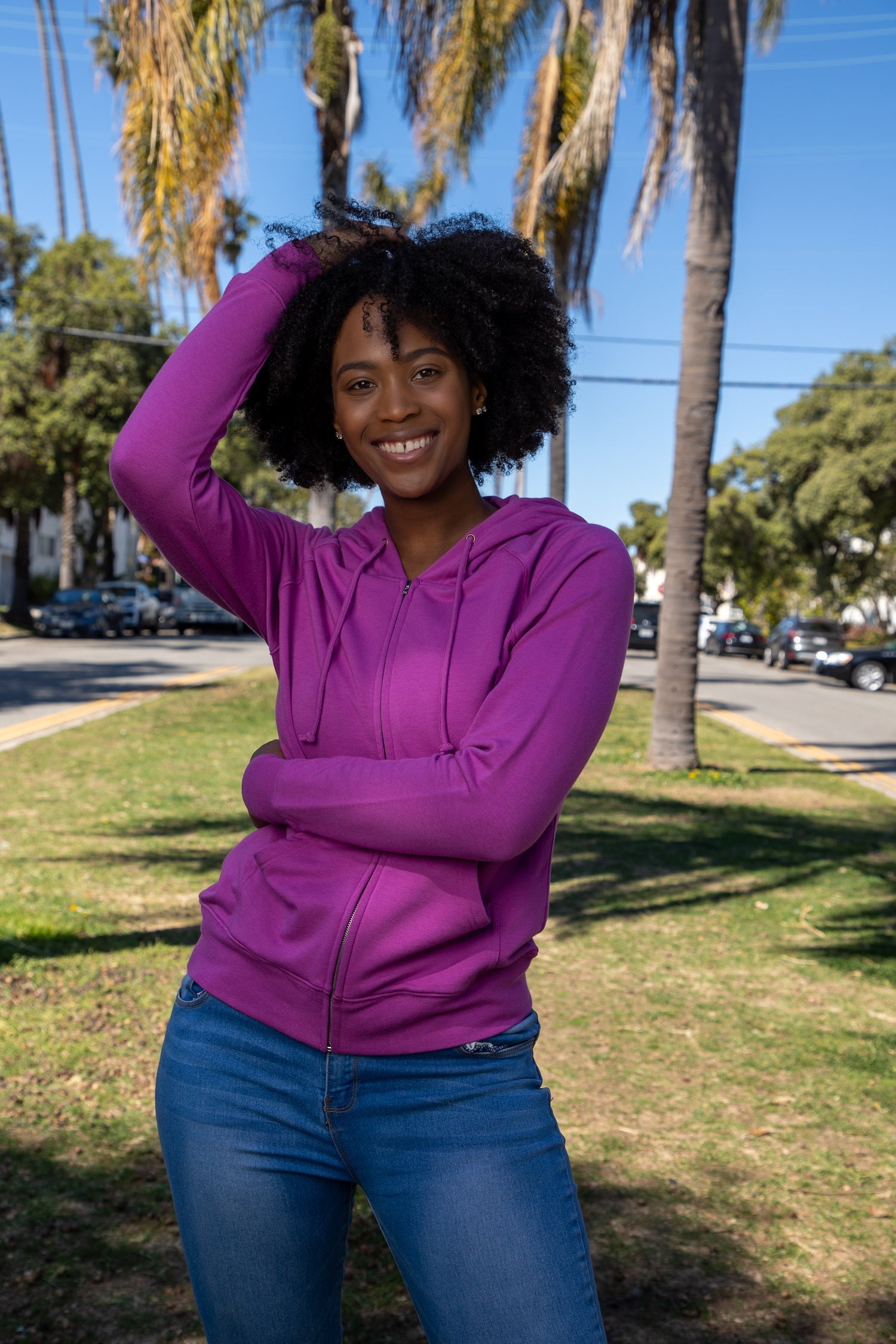 Women's Bamboo French Terry Zip Hooded Sweatshirt by Spun Bamboo