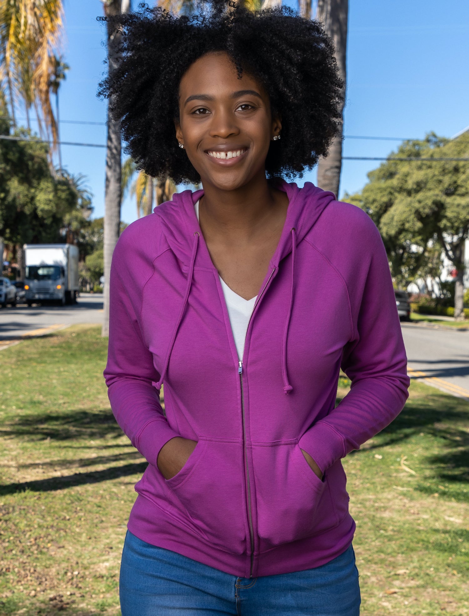 Women's Bamboo French Terry Zip Hooded Sweatshirt by Spun Bamboo