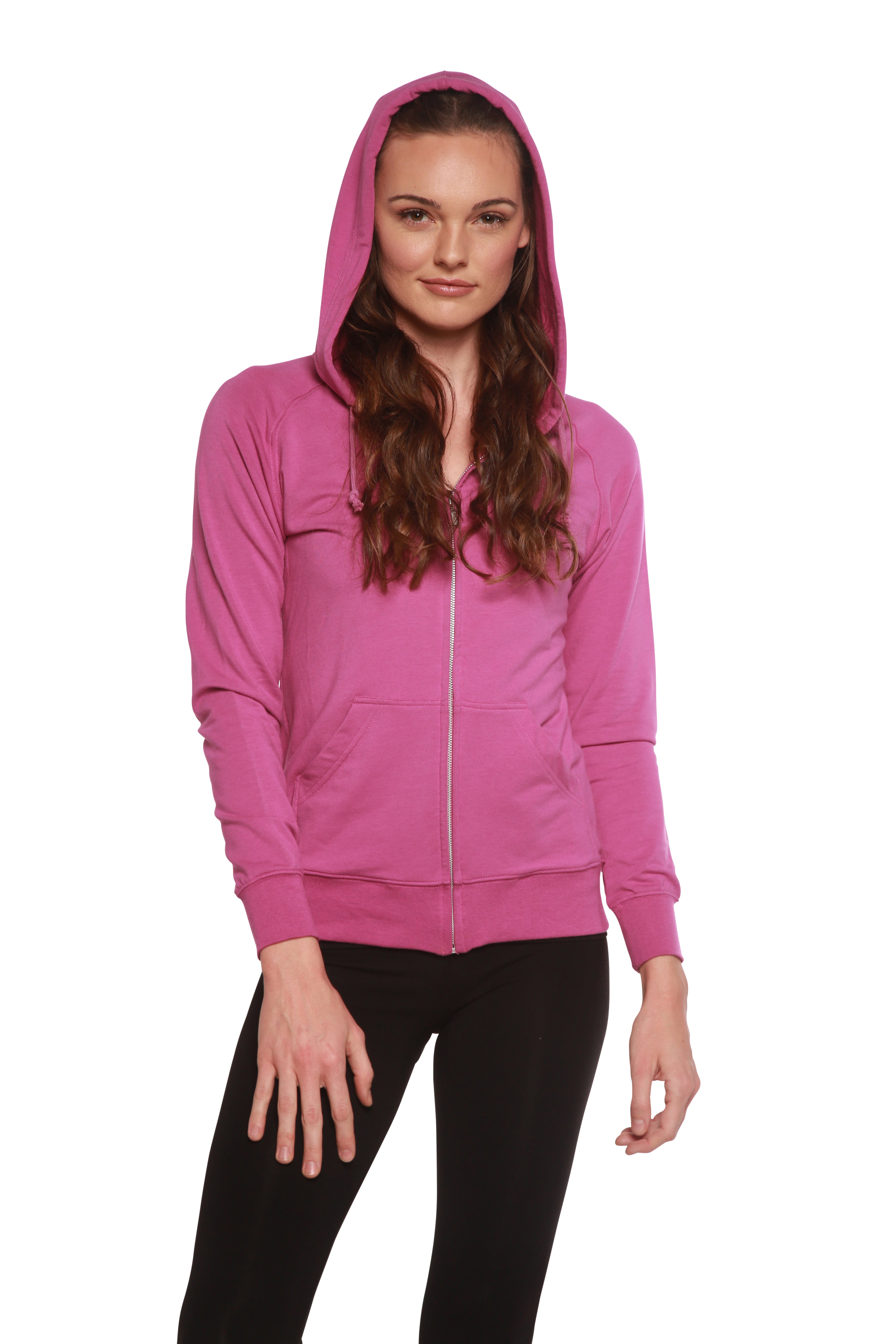 Women's Bamboo French Terry Zip Hooded Sweatshirt by Spun Bamboo