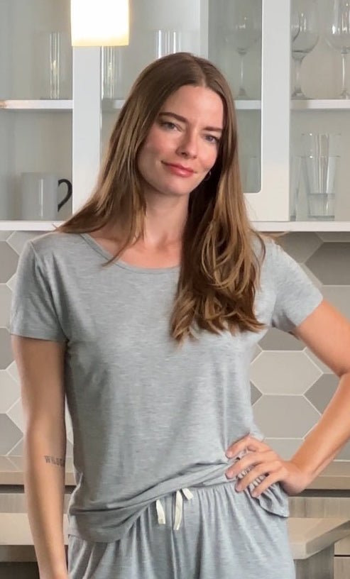 Women’s Bamboo Lounge Set - Lounge T-Shirt + Lounge Shorts women's tops La Vie Bien Women’s Bamboo Lounge Set - Lounge T-Shirt + Lounge Shorts