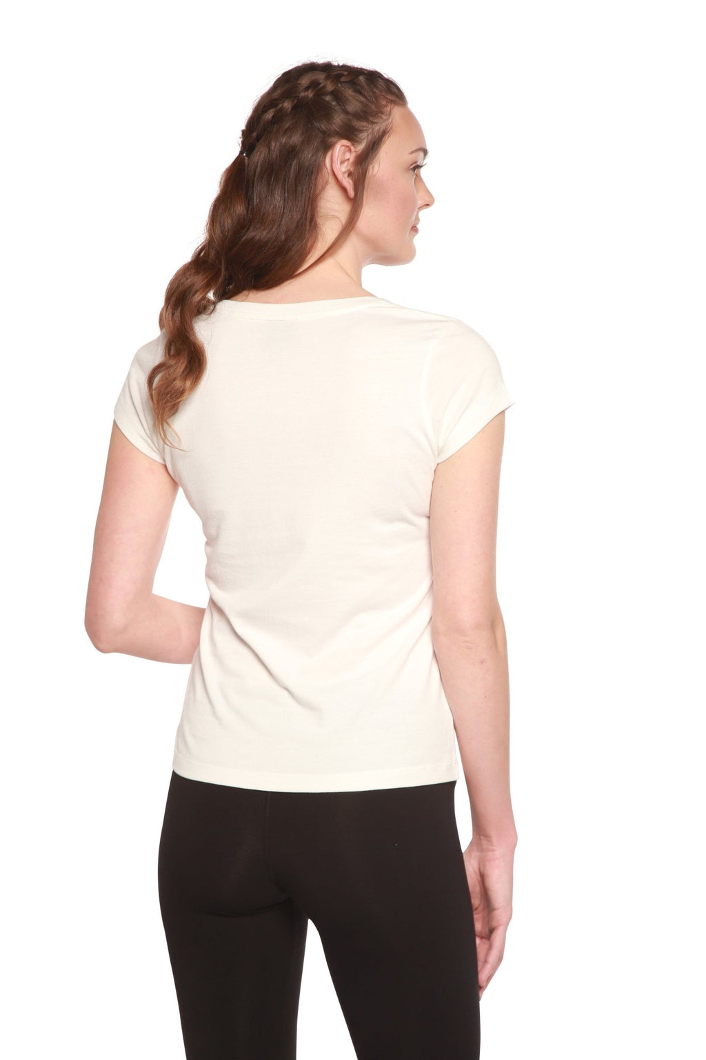 Women's Bamboo Viscose/Cotton V - Neck Cap Sleeve T-Shirt women's tshirt La Vie Bien Women's Bamboo Viscose/Cotton V - Neck Cap Sleeve T-Shirt