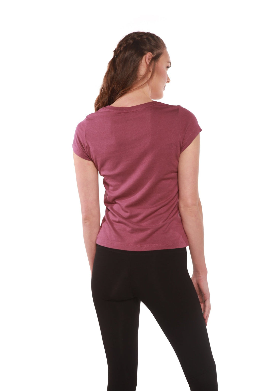 Women's Bamboo Viscose/Cotton V - Neck Cap Sleeve T-Shirt women's tshirt La Vie Bien Women's Bamboo Viscose/Cotton V - Neck Cap Sleeve T-Shirt