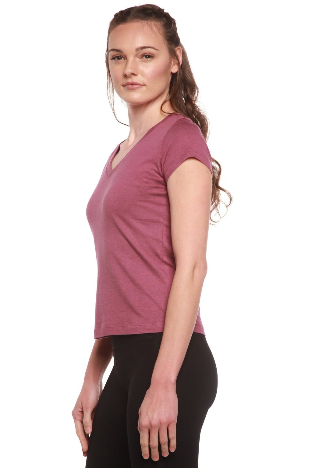 Women's Bamboo Viscose/Cotton V - Neck Cap Sleeve T-Shirt women's tshirt La Vie Bien Women's Bamboo Viscose/Cotton V - Neck Cap Sleeve T-Shirt