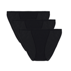 Women's Bamboo/Cotton Bikini Style Underwear Black Color - 3 - pack women's underwear La Vie Bien Women's Bamboo/Cotton Bikini Style Underwear Black Color - 3 - pack