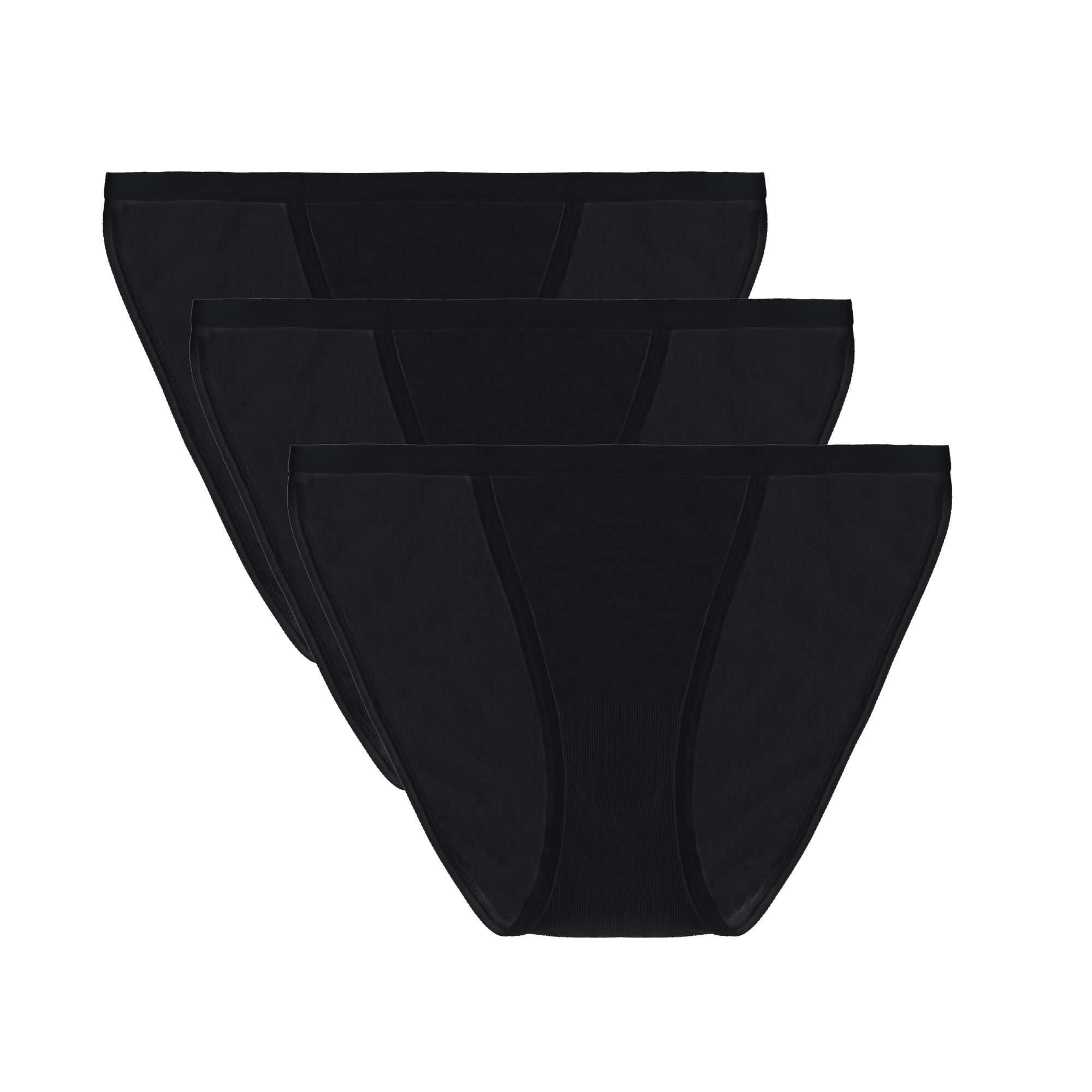 Women's Bamboo/Cotton Bikini Style Underwear Black Color - 3 - pack women's underwear La Vie Bien Women's Bamboo/Cotton Bikini Style Underwear Black Color - 3 - pack