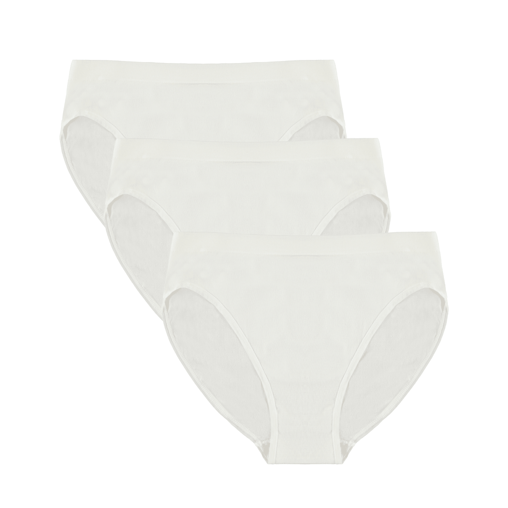 Women's Bamboo/Cotton High Leg Brief Style Underwear Natural Color - 3 - pack women's underwear La Vie Bien Women's Bamboo/Cotton High Leg Brief Style Underwear Natural Color - 3 - pack