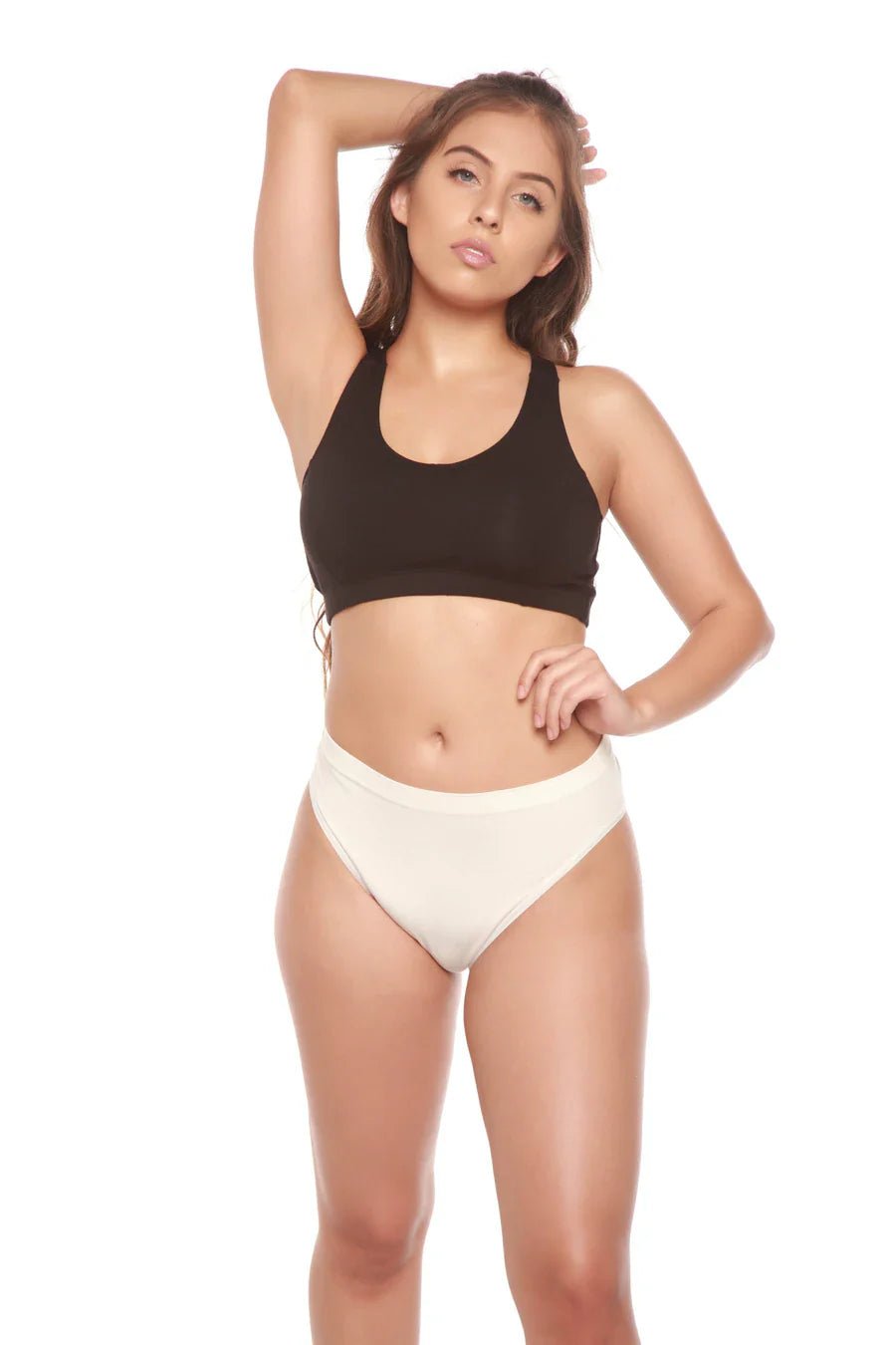 Women's Bamboo/Cotton High Leg Brief Style Underwear Natural Color - 3 - pack women's underwear La Vie Bien Women's Bamboo/Cotton High Leg Brief Style Underwear Natural Color - 3 - pack