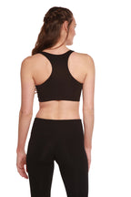 New Women's Bamboo Padded Sports Bra in Black by Spun Bamboo