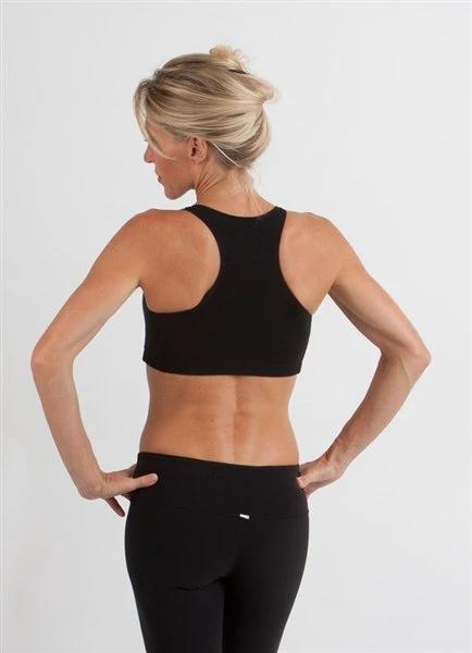 New Women's Bamboo Padded Sports Bra in Black by Spun Bamboo