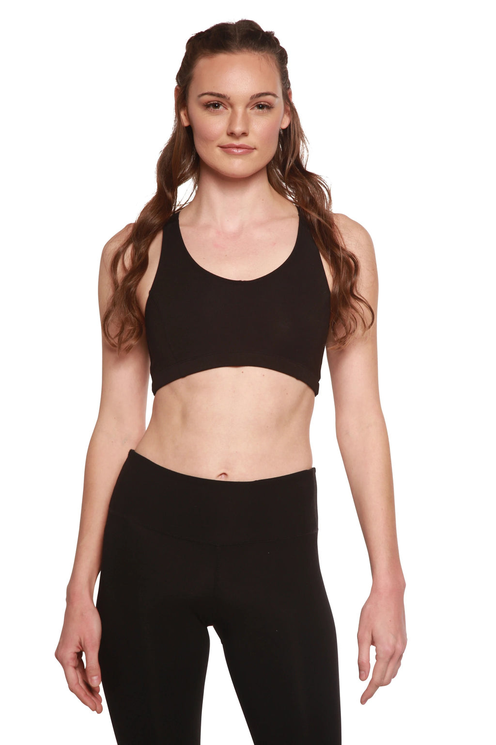 New Women's Bamboo Padded Sports Bra in Black by Spun Bamboo