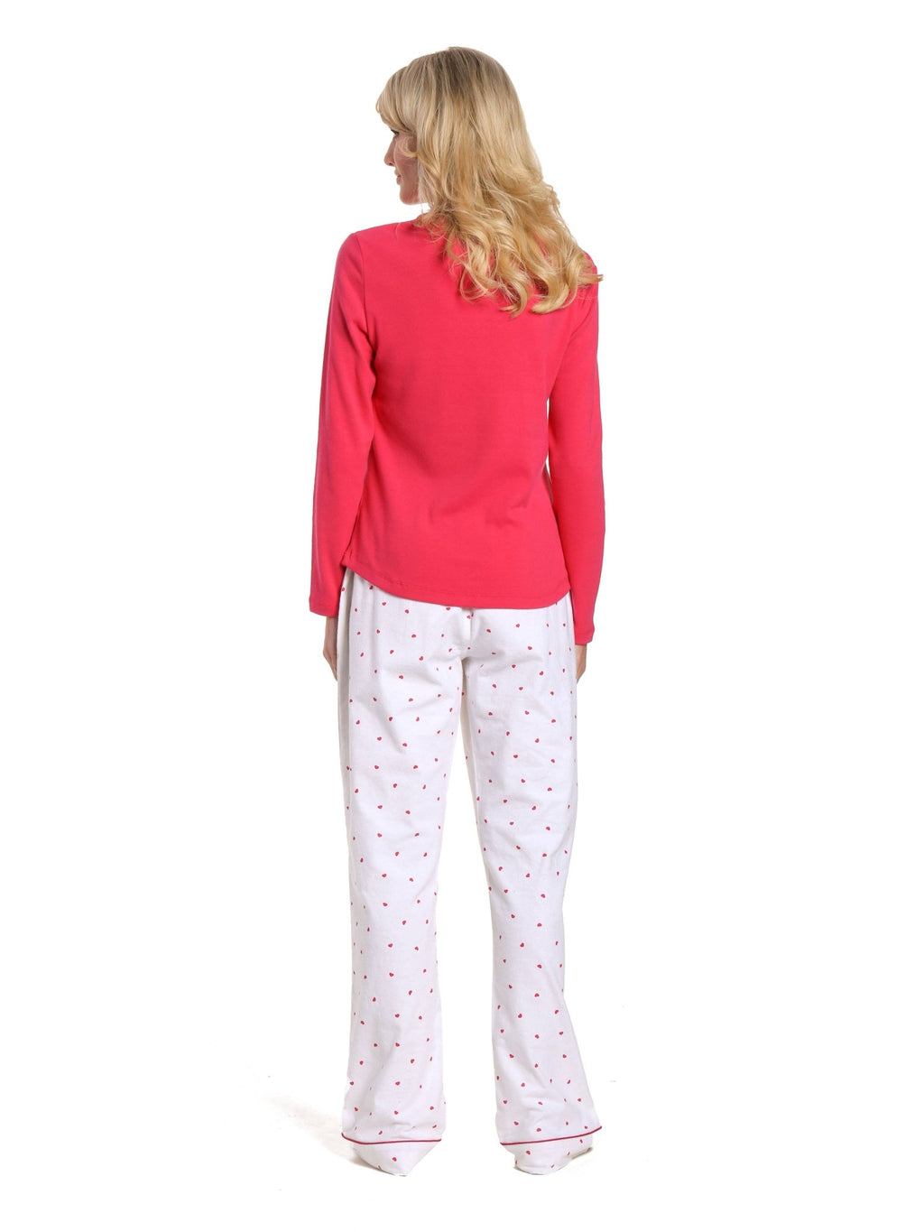 Womens Cotton Flannel Lounge Set with Henley Top pajama-sets La Vie Bien Womens Cotton Flannel Lounge Set with Henley Top