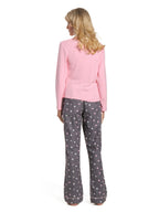 Womens Cotton Flannel Lounge Set with Henley Top pajama-sets La Vie Bien Womens Cotton Flannel Lounge Set with Henley Top