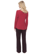 Womens Cotton Flannel Lounge Set with Henley Top pajama-sets La Vie Bien Womens Cotton Flannel Lounge Set with Henley Top