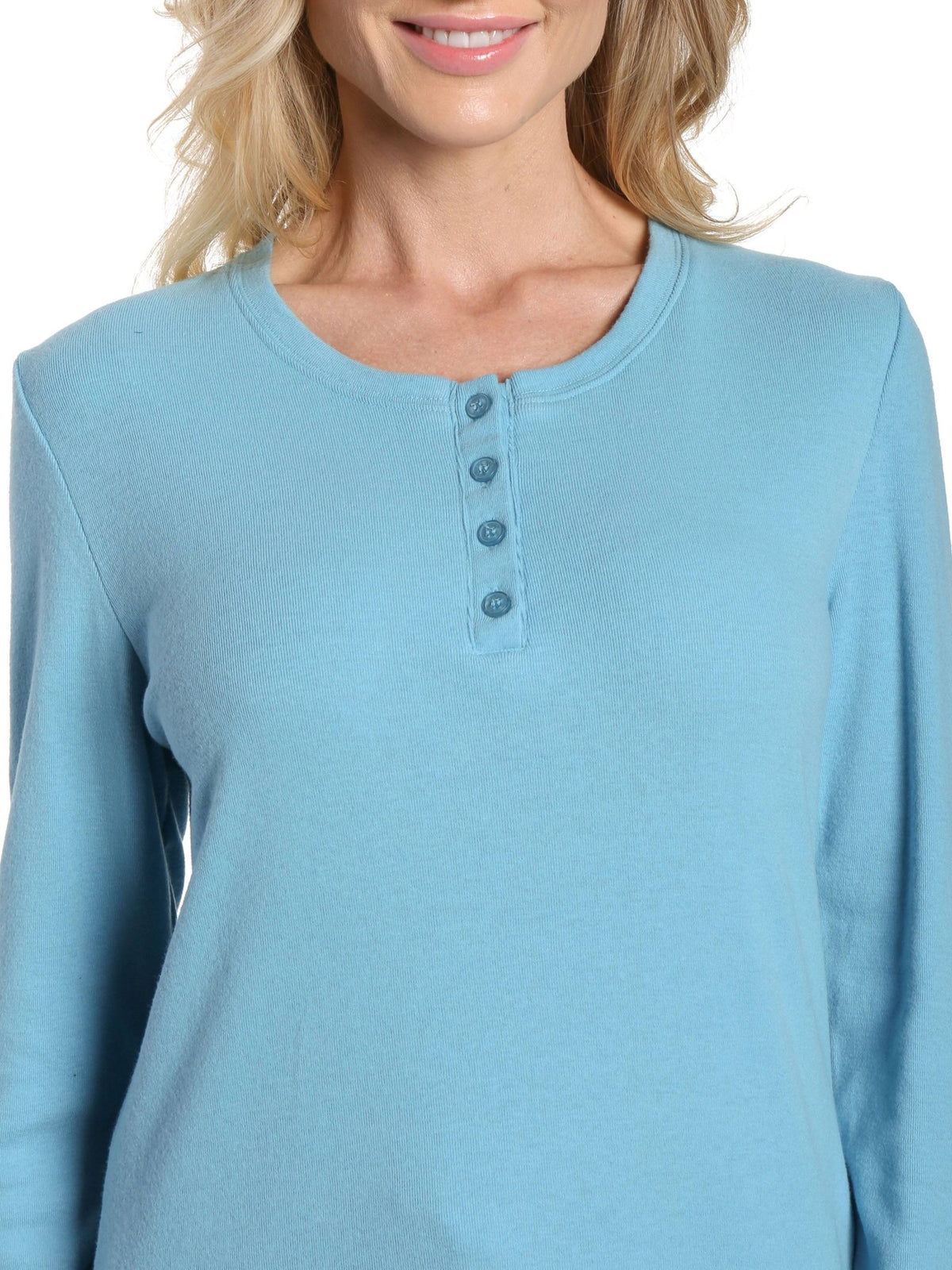 Womens Cotton Flannel Lounge Set with Henley Top pajama-sets La Vie Bien Womens Cotton Flannel Lounge Set with Henley Top