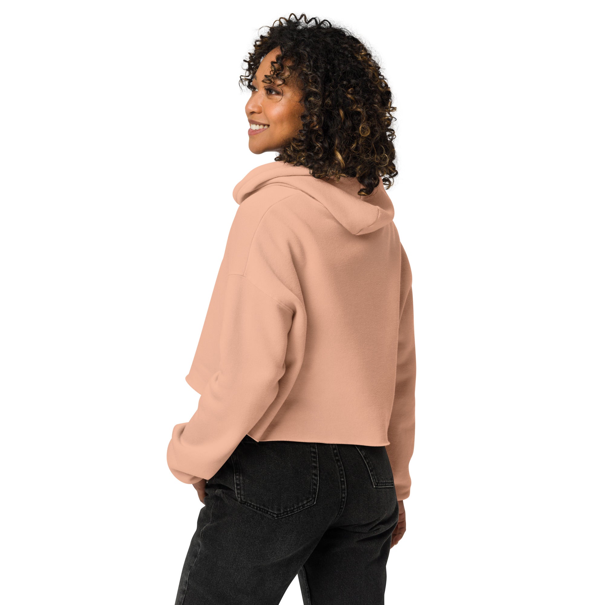 La vida es bella embroidered Crop Hoodie