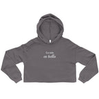 La vida es bella embroidered Crop Hoodie