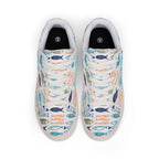 Women's fishy sardines Low-Top lace up Sneakers, Coastal Fish Print Leather Casual Trainers Shoes La Vie Bien Women's fishy sardines Low-Top lace up Sneakers, Coastal Fish Print Leather Casual Trainers